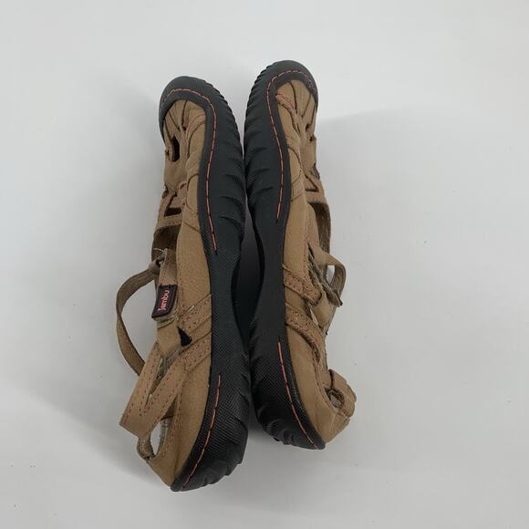 $120 Jambu Dune Strappy Leather Sandals 8.5 All Terra Sport Walking Shoes Tan - Picture 6 of 9